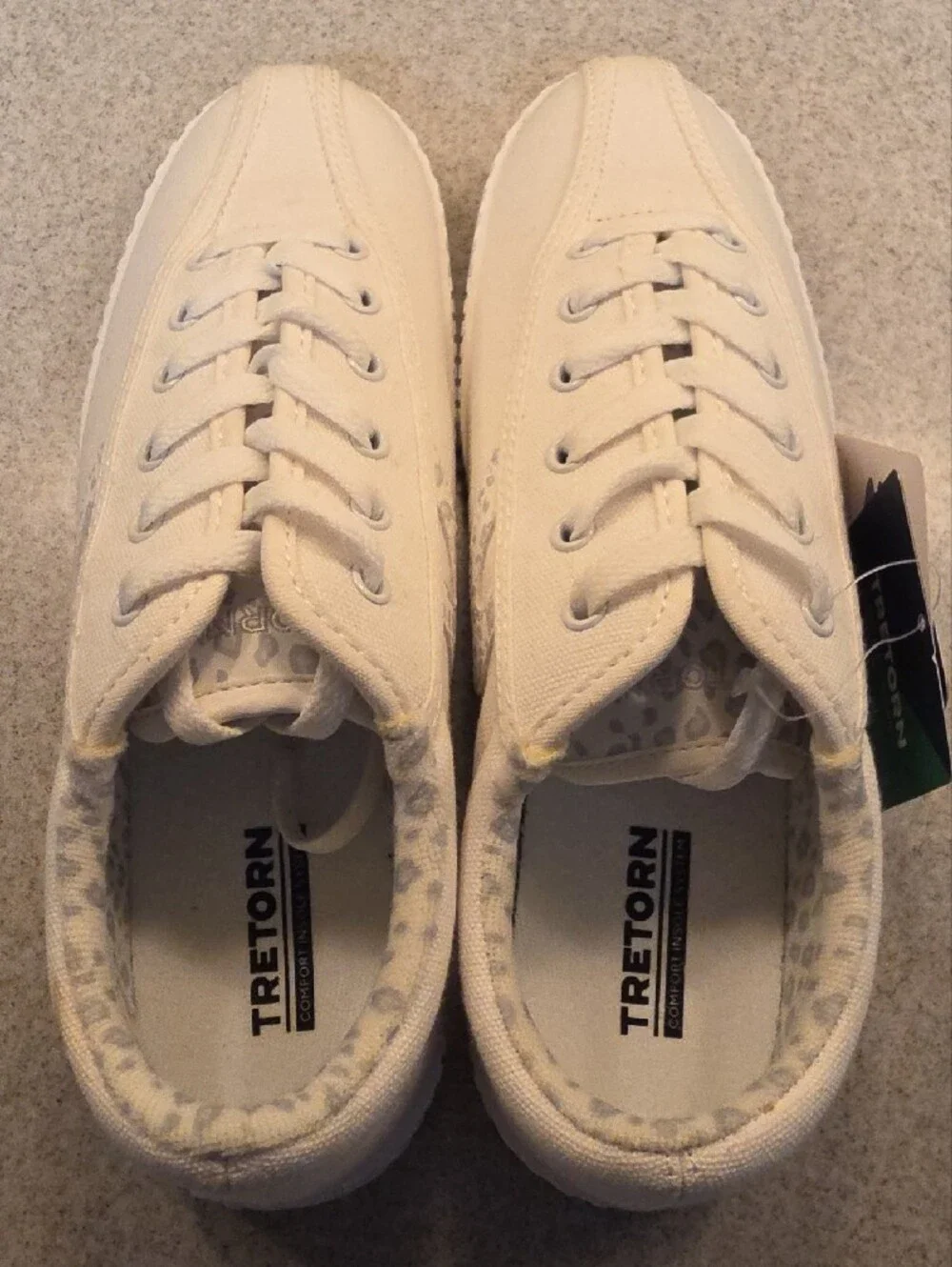 Tretorn White Canvas Low-Top Sneakers